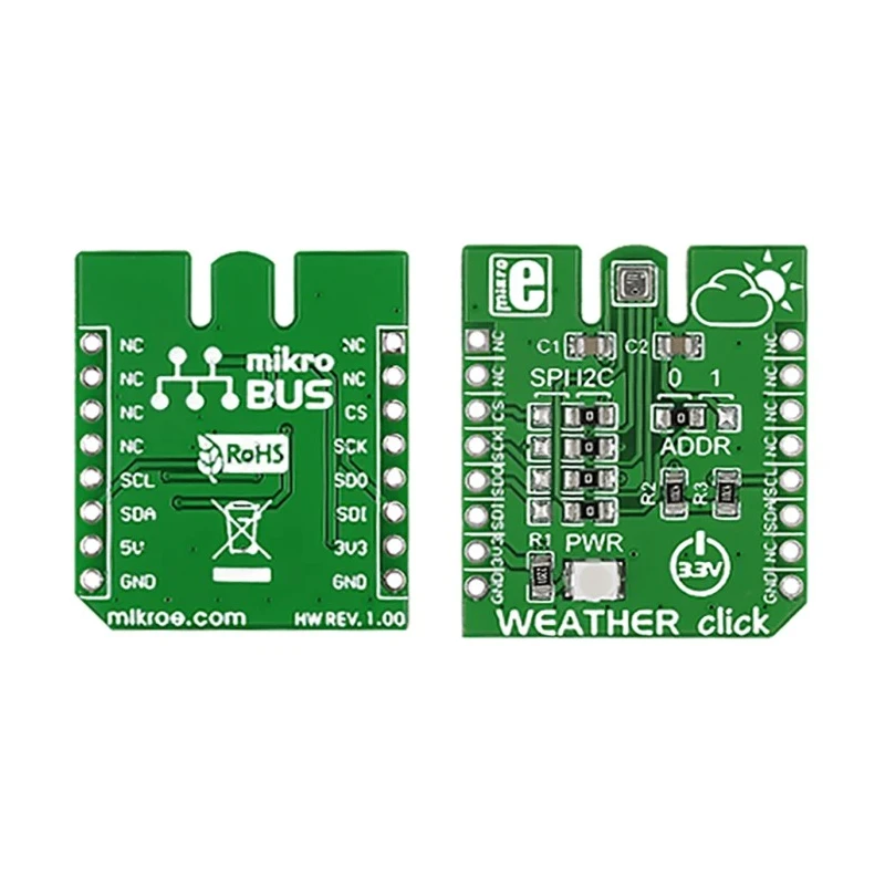 MikroElektronika Temperature Sensor MikroBus Click Board with -40 to +85°C Temperature Range, Humidity 0-100% MIKROE-1978