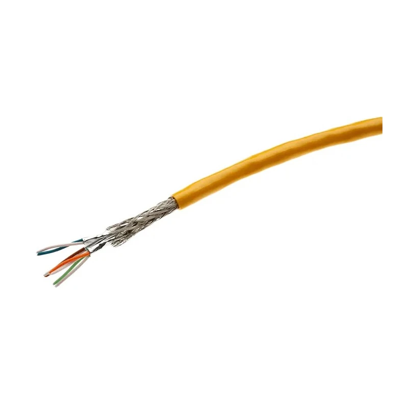 HARTING Cat6a Shielded Screened Ethernet Cable 50 m Length Yellow PVC Jacket 100V 6.9mm Diameter CAT6a