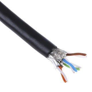 HARTING Cat6a Ethernet Cable Stranded, 50 m, Black Shielded PVC Jacket, 100V CAT6a 