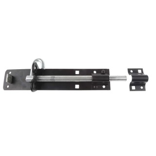 RS PRO Steel Padlockable Epoxy Black Door Bolt 200 mm 893-8685