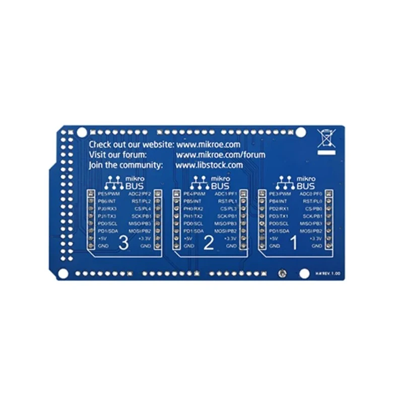 MikroElektronika Arduino Mega Click Shield with Three mikroBUS™ Host Sockets MIKROE-1900