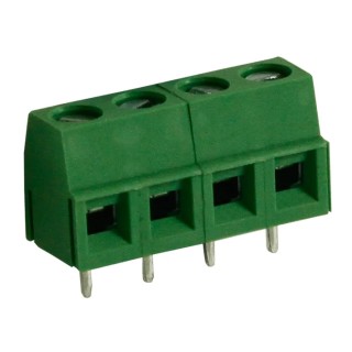 RS PRO 4-Contact 5 mm Pitch PCB Terminal Block, 1 Row, Polyamide, Green, Screw Connection, 300V 10A 897-0856