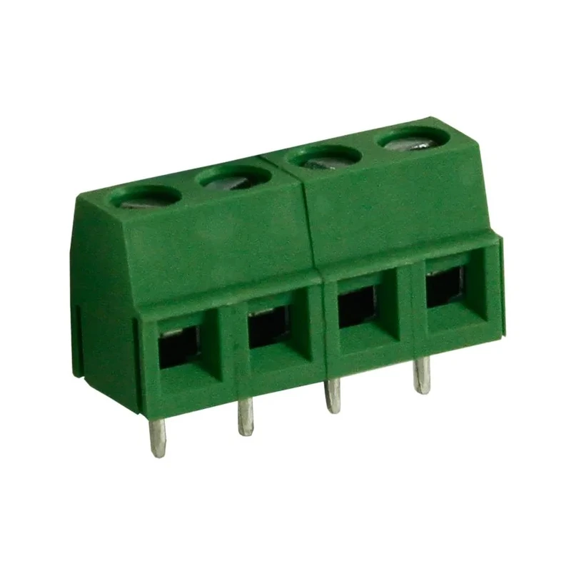 RS PRO 4-Contact 5 mm Pitch PCB Terminal Block, 1 Row, Polyamide, Green, Screw Connection, 300V 10A 897-0856