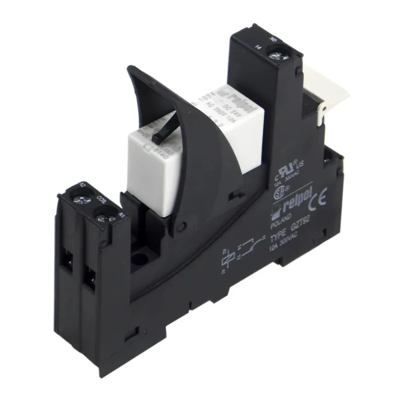 Relpol RM2 Series Electromechanical Interface Relay, DIN Rail Mount, 24V Coil, SPDT Contact, 8A Switching Current RM1-00T-24D