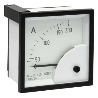 HOBUT DIN Range Analogue Panel Ammeter 100 A AC/DC D72SD5A/0-200A