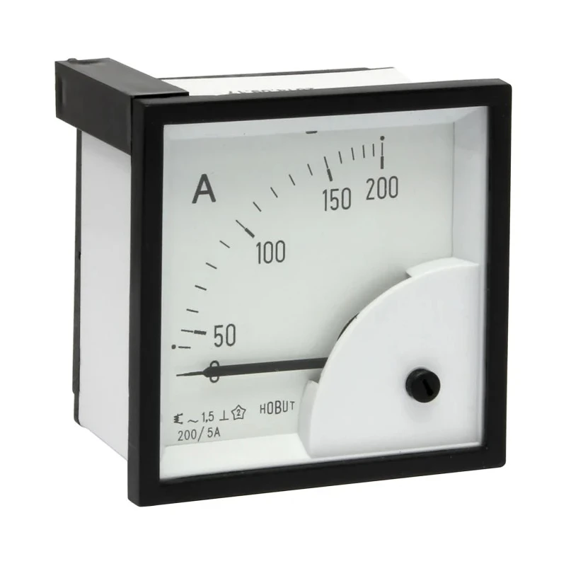 HOBUT DIN Range Analogue Panel Ammeter 100 A AC/DC D72SD5A/0-200A