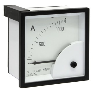HOBUT Analogue Panel Ammeter 100 A AC/DC DIN Moving Iron Accuracy Class 1.5 D72SD5A/0-1200A