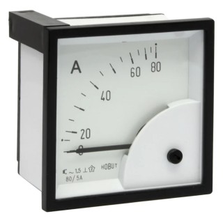HOBUT Analogue Panel Ammeter 100 A AC/DC, CT Operated, Flame Retardant Case, D72SD5A/0-80A