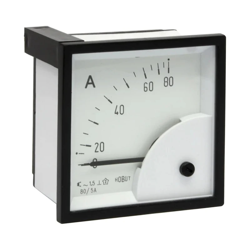 HOBUT Analogue Panel Ammeter 100 A AC/DC, CT Operated, Flame Retardant Case, D72SD5A/0-80A