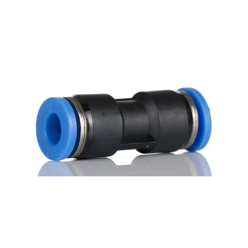 RS PRO Polyoxymethylene Pneumatic Fitting Push-in 8 mm to Push-in 8 mm, Nickel Plated, Max Pressure 10 bar 916-0877