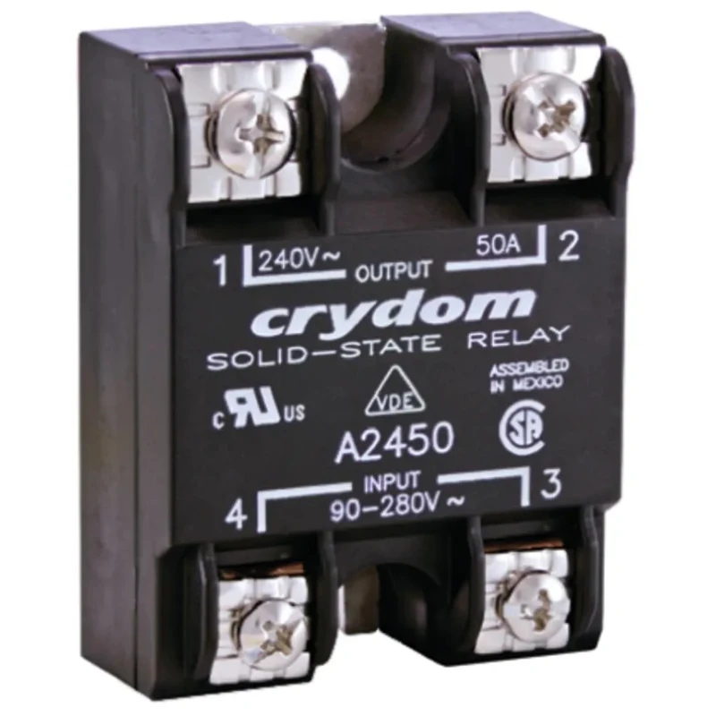 Crydom A2 Series Solid State Relay Panel Mount, 125 A Load Current, 280 Vrms Load Voltage, 280 Vrms Control Voltage A24125