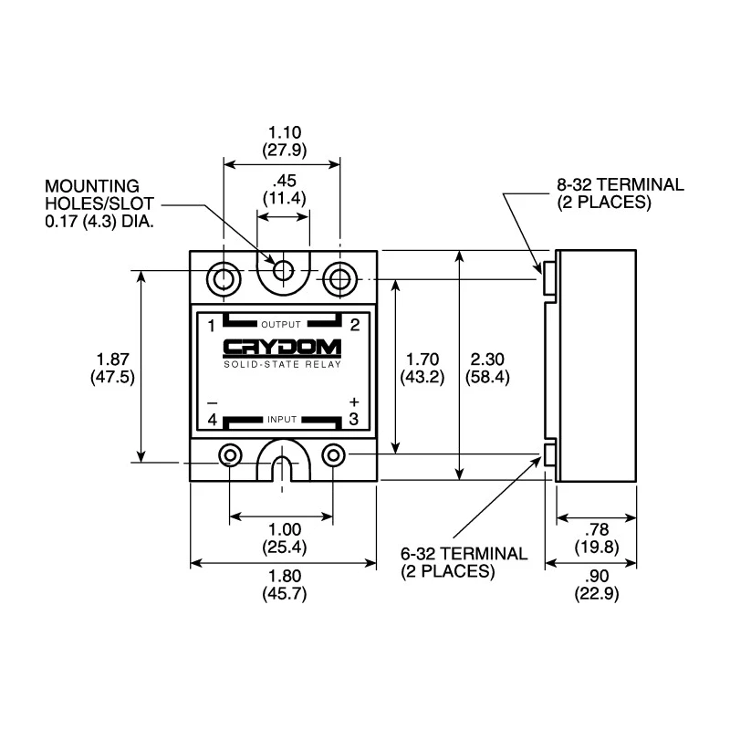 Crydom HA Series Solid State Relay Panel Mount, 25A Load Current, 530V AC Load, 280V Control Voltage HA4825