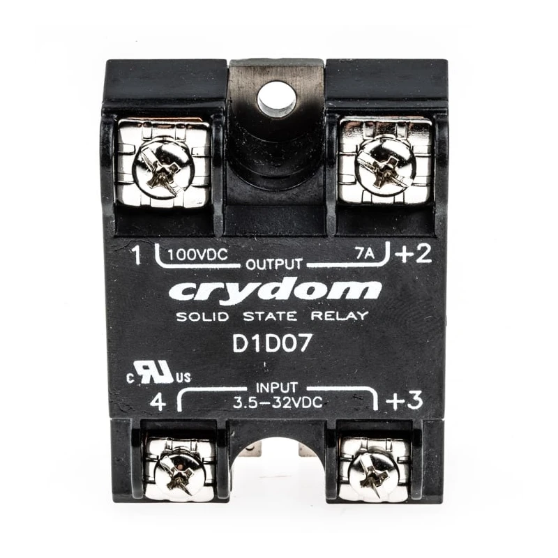 Crydom Solid State Relay 1-DC Series Panel Mount 7A Load 100V Load 32V Control D1D07