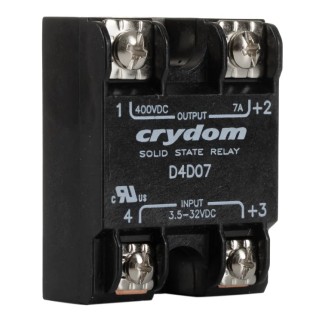 Crydom 1-DCL Series Solid State Relay, Panel Mount, 7 A Load Current, 400 V Load Voltage, 32 V Control D4D07