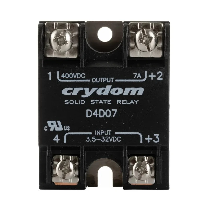 Crydom 1-DCL Series Solid State Relay, Panel Mount, 7 A Load Current, 400 V Load Voltage, 32 V Control D4D07