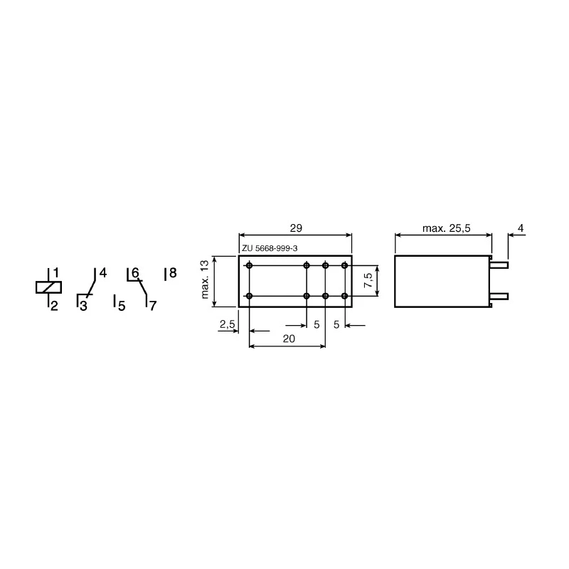 Dold PCB Force Guided Relay, Model ET 1415.021, Solder Terminal, -40°C to 60°C Operating Temperature ET 1415.021
