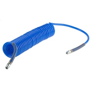 RS PRO 4 m Blue Polyurethane Recoil Hose, 10 mm OD, 6.5 mm ID, 10 bar Pressure, Operating Temperature -20 °C to 65 917-2347