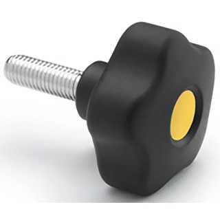 Elesa Black Polypropylene Hex Clamping Knob M6 Threaded Stud, 43 mm Diameter, 30 mm Thread Length 169905-C9