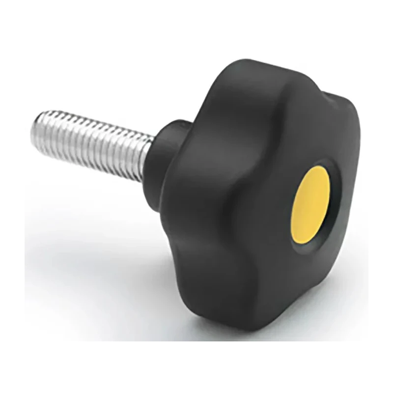 Elesa Black Polypropylene Hex Clamping Knob M6 Threaded Stud, 43 mm Diameter, 30 mm Thread Length 169905-C9