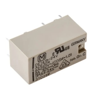 Panasonic DE Series Power Relay PCB Mount DPST Through Hole Terminal Type DE1A1B24D