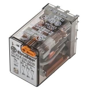Finder Power Relay 230V AC Coil, 10A Switching Current, 3PDT Contact Configuration 55.33.8.230.0010