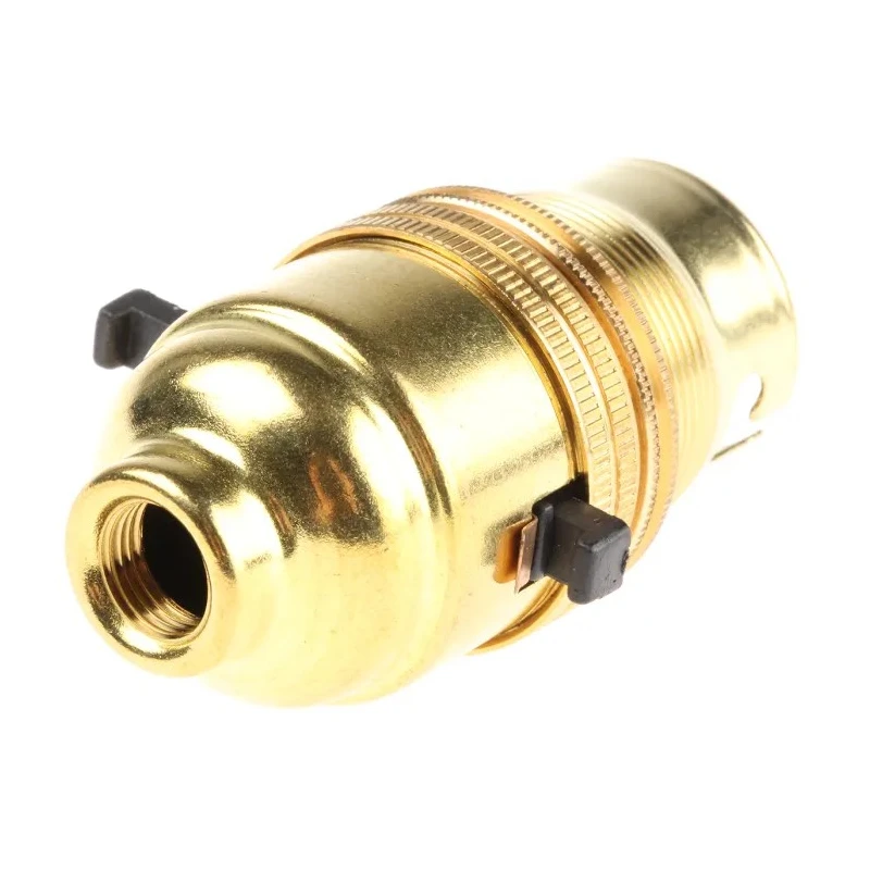 S Lilley & Son Brass GLS Lamp Holder Screw Mount Snap-Fit B22 Base M10 Thread 61mm Length 32mm Width 1413E