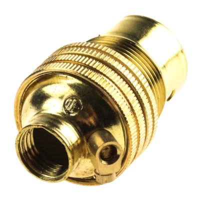 S Lilley & Son GLS Lamp Holder Screw Snap-Fit Brass Mount B15 Thread M10 Length 38.7mm Width 23.2mm 1021E