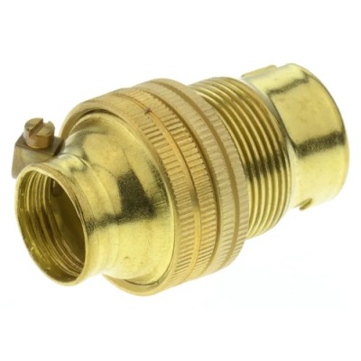 S Lilley & Son Brass GLS Lamp Holder Screw Mount Snap-Fit Base B15 Thread 1/2 in. x 26TPI 3023E