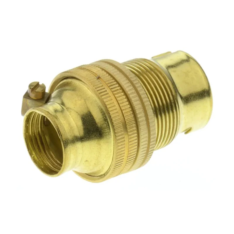 S Lilley & Son Brass GLS Lamp Holder Screw Mount Snap-Fit Base B15 Thread 1/2 in. x 26TPI 3023E