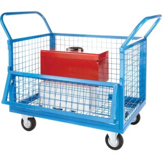 RS PRO Steel 1 Shelf Trolley 2 Fixed and 2 Swivel Rubber Wheels 127 mm, 900 mm Height, 900 mm Length, 600 mm Width 292-4043