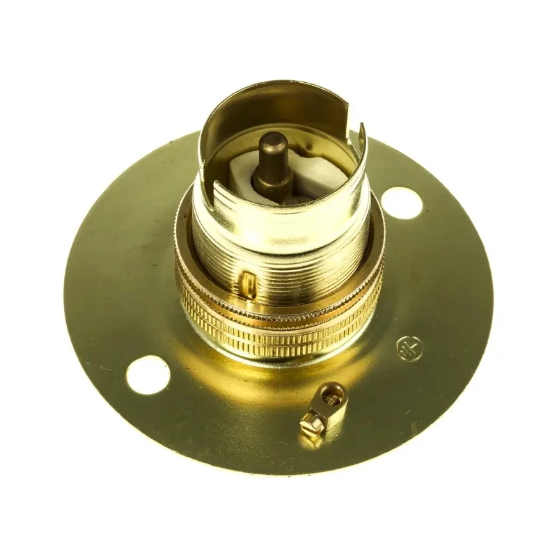 S Lilley & Son Brass GLS Lamp Holder Screw Snap-Fit B22 Base 39mm Length 68.6mm Width 3011E