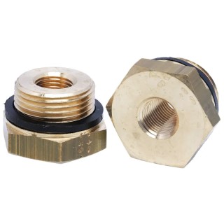 Legris Pneumatic Brass Pipe Fitting Straight Threaded Reducer Male G 3/4 in to Female G 1/4 in 0168 27 13