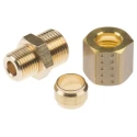 Legris Pneumatic Brass Compression Coupler Male BSPT 1/8 in to Female Metric 8 mm 0105 08 10