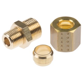 Legris Pneumatic Brass Compression Coupler Male BSPT 1/8 in to Female Metric 8 mm 0105 08 10