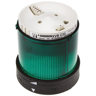 Schneider Electric Harmony XVB Series Green Steady Effect Beacon Unit, Incandescent LED Bulb 250V AC IP65 XVBC33
