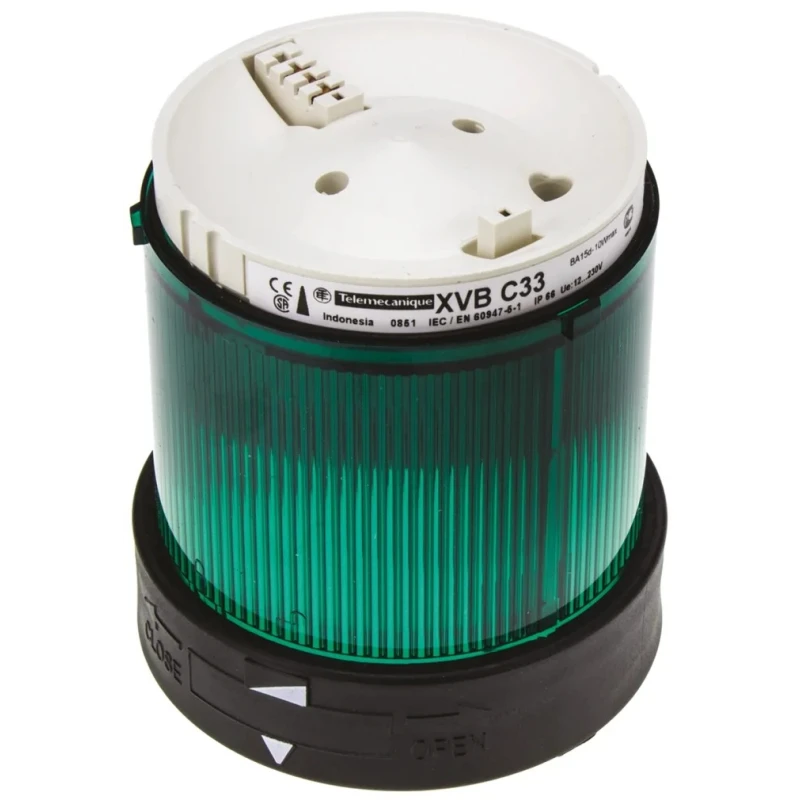 Schneider Electric Harmony XVB Series Green Steady Effect Beacon Unit, Incandescent LED Bulb 250V AC IP65 XVBC33