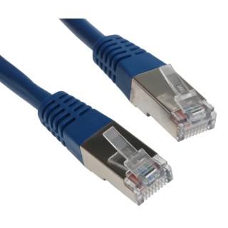 Decelect Cat5 Shielded PVC Jacketed Blue Ethernet Cable, 1 m CR503B1CBL