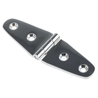 Pinet Chrome Plated Brass Strap Hinge Screw Fixing 30 mm x 98.5 mm x 3 mm 293-7695
