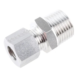 Legris Stainless Steel Pipe Fitting Straight Hexagon Coupler Male BSP 1/2 in 1805 10 21