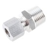 Legris Stainless Steel Pipe Fitting Straight Hexagon Coupler Male BSP 1/2 in 1805 10 21