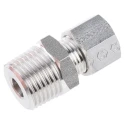 Legris Stainless Steel Pipe Fitting Straight Hexagon Coupler Male BSP 1/2 in 1805 10 21