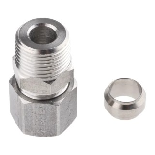 Legris Stainless Steel Pipe Fitting Straight Hexagon Coupler Male BSP 3/8 in 1805 10 17