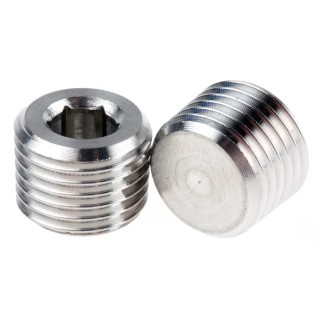 Legris Stainless Steel Pneumatic Fitting Pipe Plug Straight Hexagon Male Threaded 1/4 in 0285 13 00