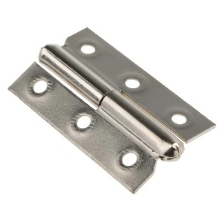 Pinet Nickel Plated Steel Concealed Butt Hinge with Barrel Pin, Screw Fixing, 50 mm x 30 mm x 1.2 mm 293-7825