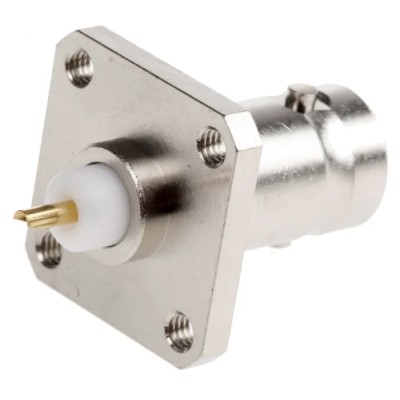 Radiall BNC Series 75 Ω Coaxial Connector Flange Female, Straight Body Solder Termination R142412000
