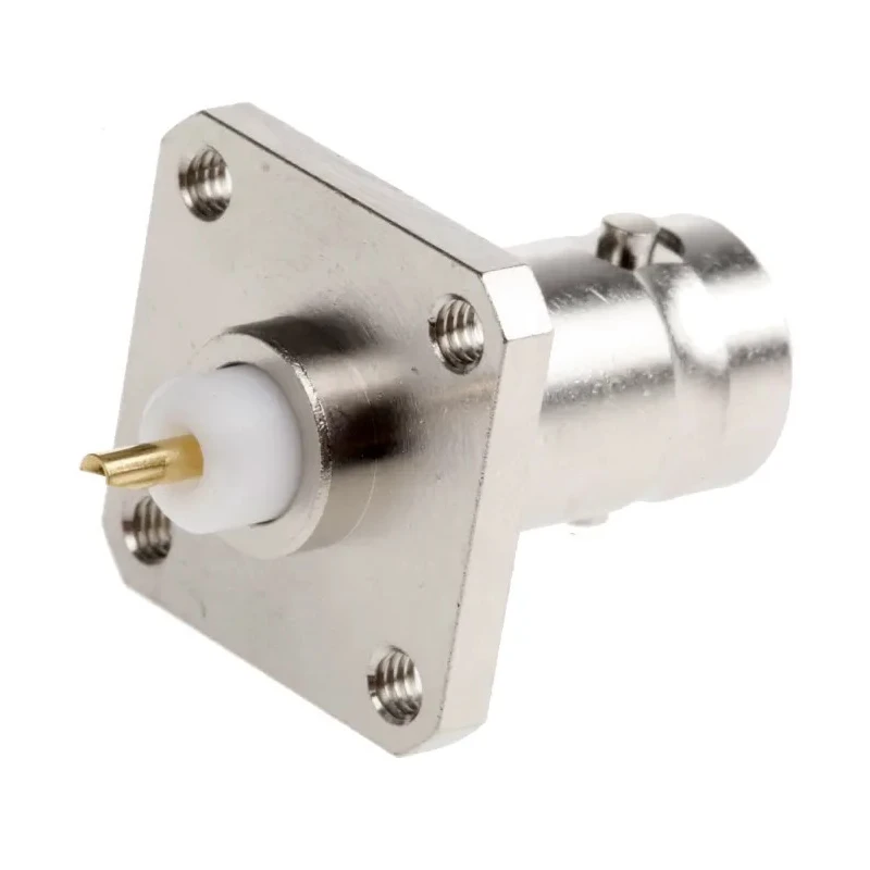 Radiall BNC Series 75 Ω Coaxial Connector Flange Female, Straight Body Solder Termination R142412000