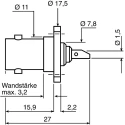 Radiall BNC Series 75 Ω Coaxial Connector Flange Female, Straight Body Solder Termination R142412000