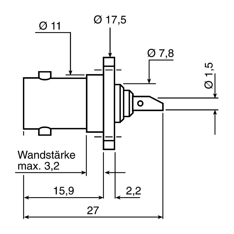 Radiall BNC Series 75 Ω Coaxial Connector Flange Female, Straight Body Solder Termination R142412000