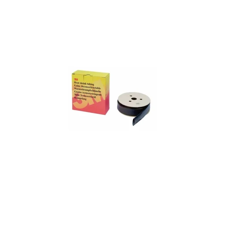 3M Halogen Free Heat Shrink Tubing Black 3.2 mm Sleeve Diameter x 11 m Length 3:1 Shrink Ratio Polyolefin Material HSR 3,2