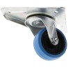 Flexello Swivel Castor with 90 kg Capacity, 75 mm Rubber Wheel, Nylon Hub, Plain Bore Bearing 296-2966